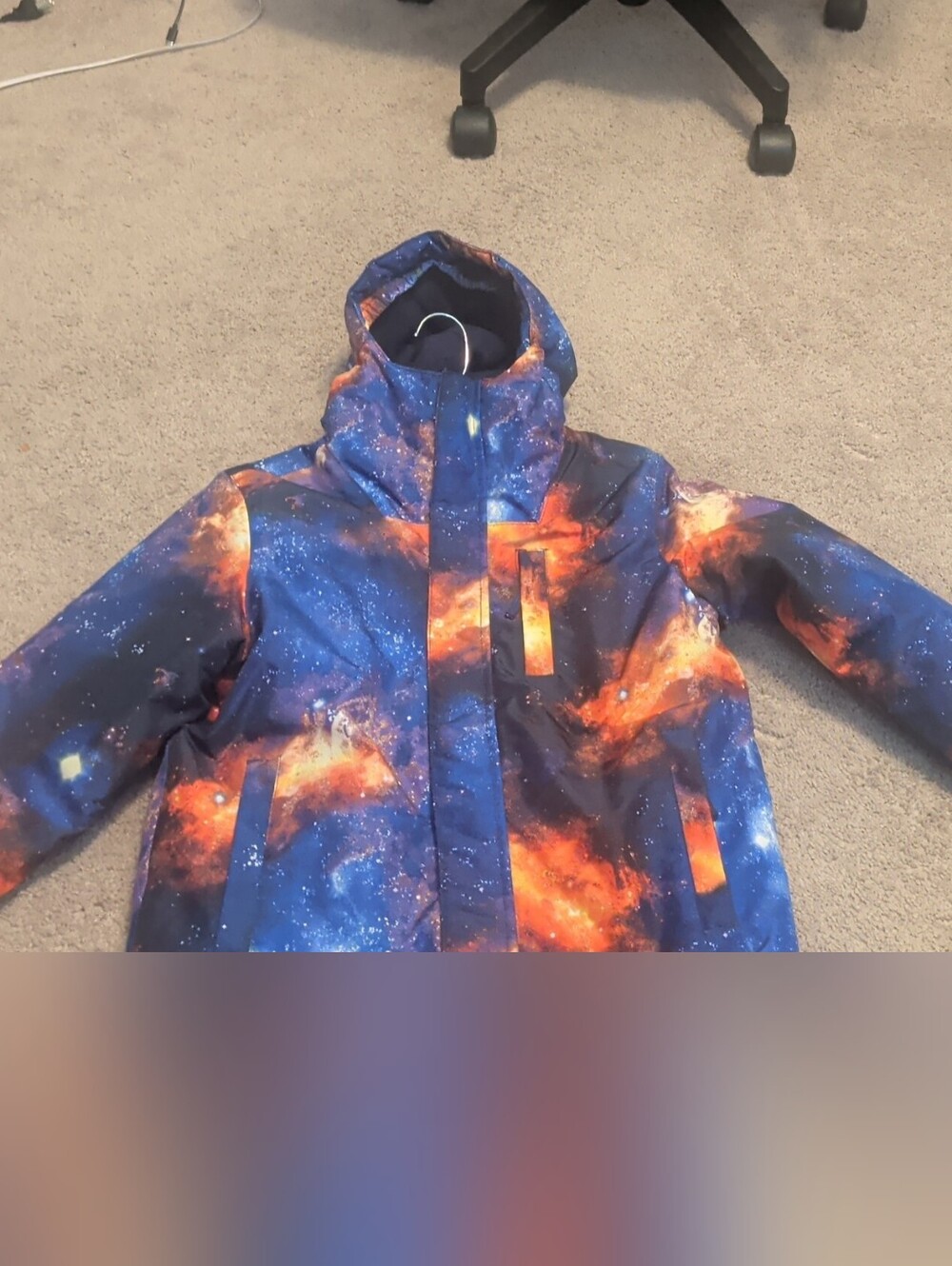 The Children's Place Galaxy-Print Hooded Raincoat - Blue & Orange